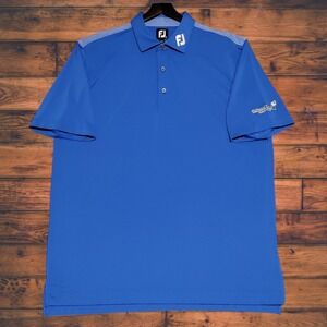 FootJoy FJ Tour Collar Polo Shirt Mens XL Zellwood Station Golf Club Blue Golf